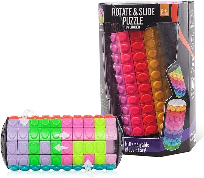 R.Y.TOYS Fidget Toys for Adults/Teens/Boys/Girls,Rotate & Slide Puzzle,Brain Teaser,Cylinder Magi... | Amazon (US)