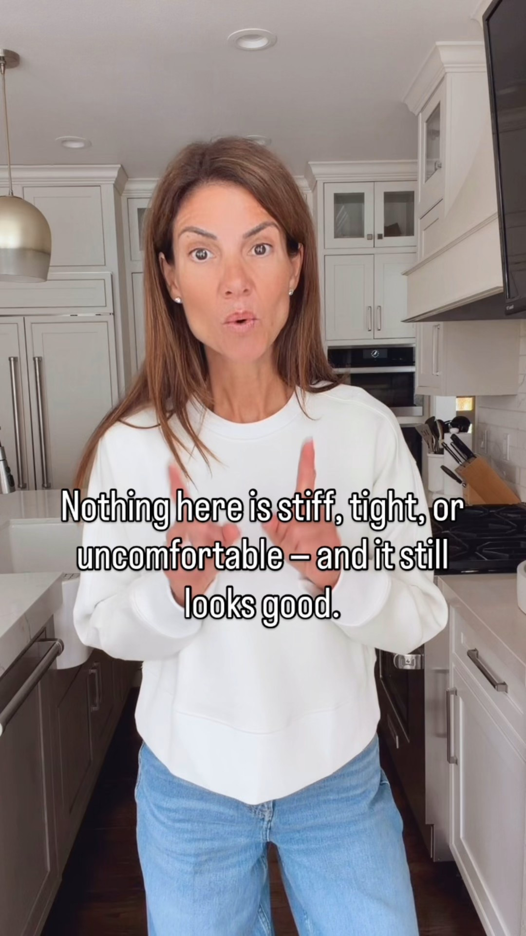 This is why I love @spanx. 
The AirEssentials Luxe Crewneck is soft and polished, the wide-leg jeans have tummy control without feeling restrictive, and the Luxe Wrap Cardigan is the easiest third piece.

And when comfort is the priority, I always reach for my AirEssentials half-zip and wide-leg pants set. Cozy, flattering, and easy to get dressed. 
Use discount code MIDLIFEXSPANX for 15% off your first order and free shippingp. #spanxpartner

#LTKWorkwear #LTKTravel #LTKOver40