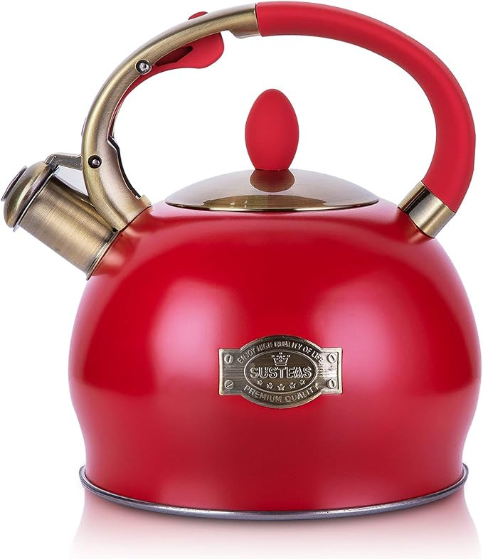 SUSTEAS Stove Top Whistling Tea Kettle-Surgical Stainless Steel Teakettle Teapot with Cool Toch E... | Amazon (US)