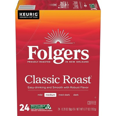 Folgers Classic Medium Roast Coffee Pods - 24ct/6.77oz | Target