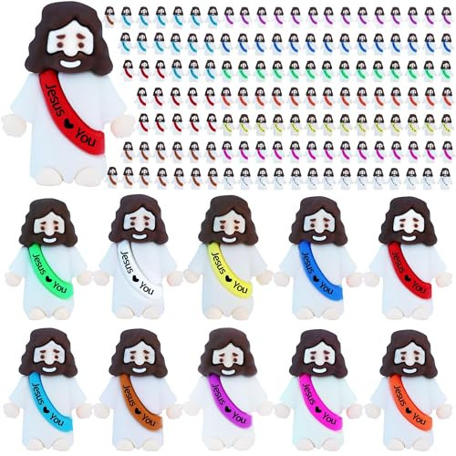 ILHSTY 150 Pcs Little Jesus Figures – Mini Rubber Jesus Toys Jesus Love You for Easter Egg Fillers Egg Hunts Religious Party Favors Gifts Hide and Seek Baptism Gifts Sunday School (Mix 10 Color *150) | Amazon (US)