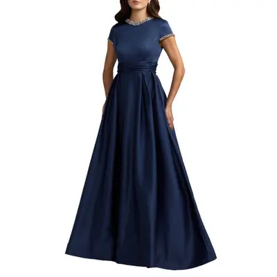 Mac Duggal Embellished Satin Cap Sleeve Ball Gown in Sage at Nordstrom, Size 12 | Nordstrom