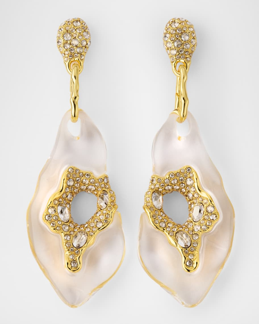Alexis Bittar Liquid Lucite Crystal Pave Geode Drop Earrings | Neiman Marcus