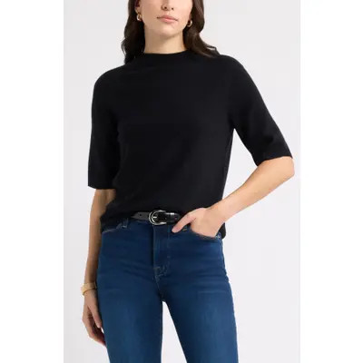 caslon(r) Wool & Cashmere Blend Roll Neck Sweater in Pink Plumier at Nordstrom, Size Large | Nordstrom