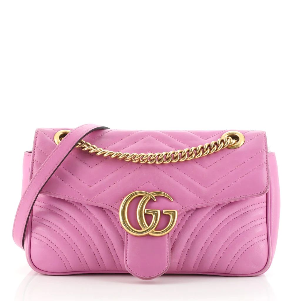 Gucci GG Marmont Flap Bag Matelasse Leather Small Pink 1341931 | Rebag
