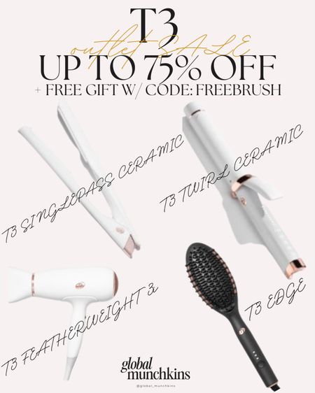 T3 outlet SALE!
Up to 75% off my favorite hairstyling tools! Free gift with code: freebrush when you check out! 

#LTKsalealert #LTKover40 #LTKbeauty