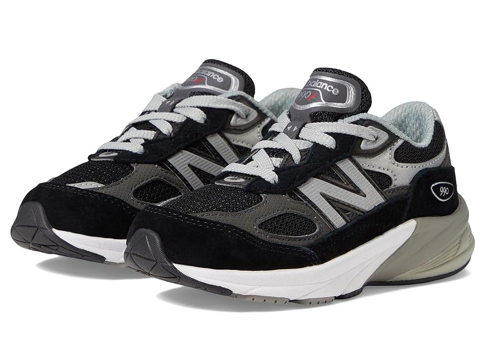 New Balance Kids 990v6 (Infant/Toddler/Little Kid) Boy Kid's Shoes Black/Silver 1 : 8.5 Toddler M, Leather | Zappos