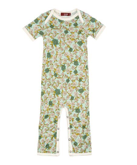 Blue & Green Floral Playsuit - Infant | Zulily