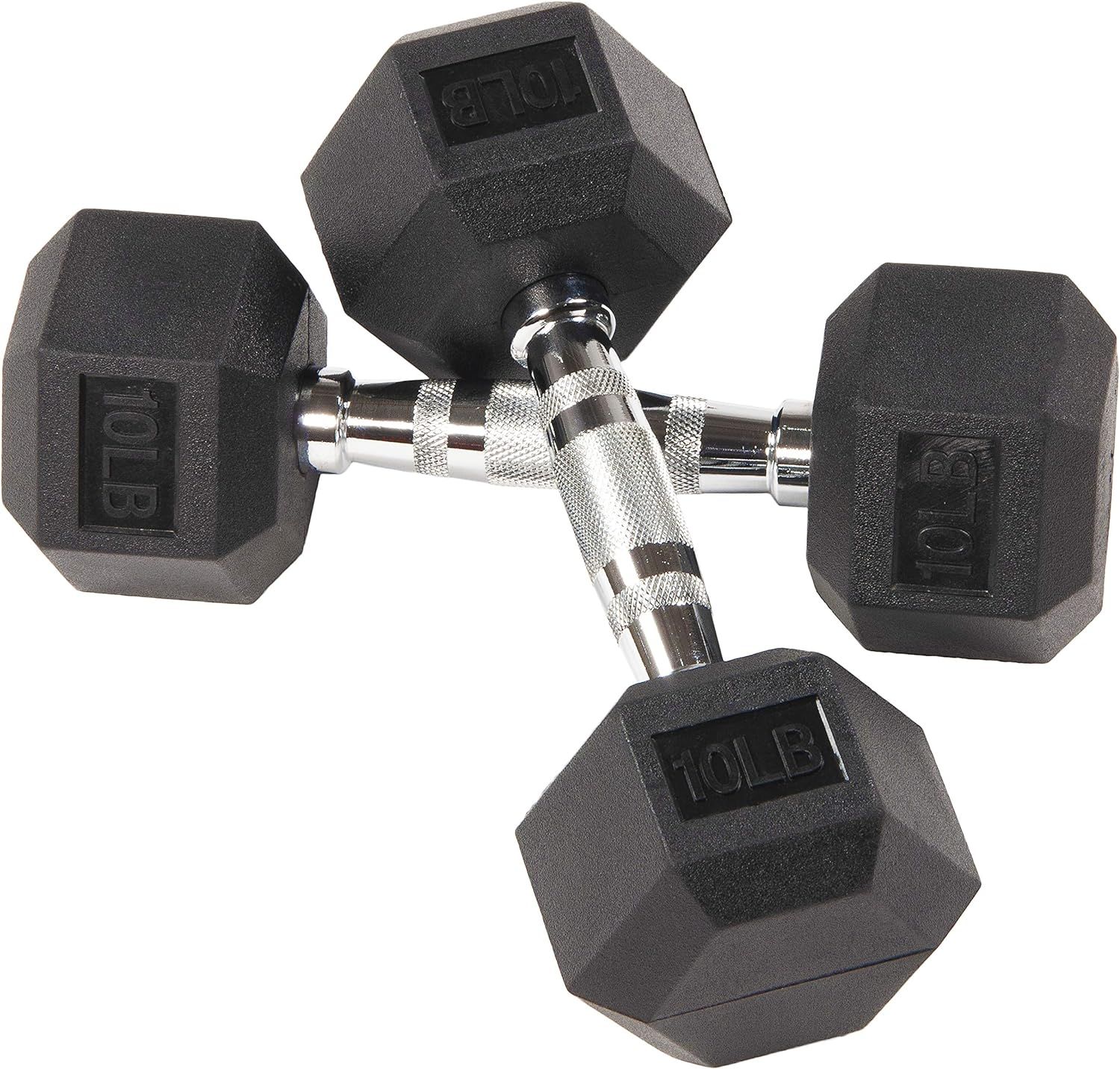 Sporzon! Rubber Encased Hex Dumbbell in Pairs or Singles | Amazon (US)