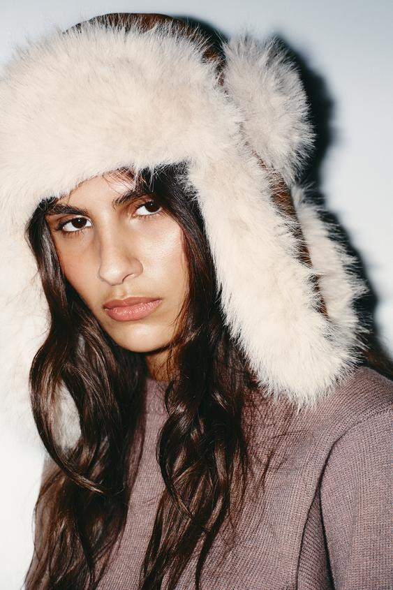 AVIATOR HAT WITH FAUX SUEDE AND FAUX FUR | Zara US