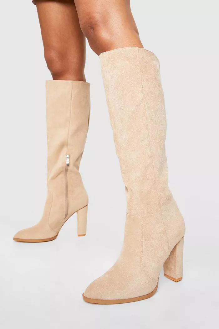 Round Toe Knee High Boots | Boohoo.com (UK & IE)