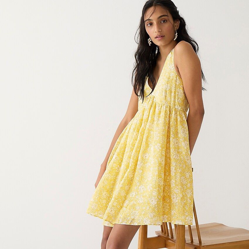 Swingy V-neck mini dress in tossed floral | J.Crew US