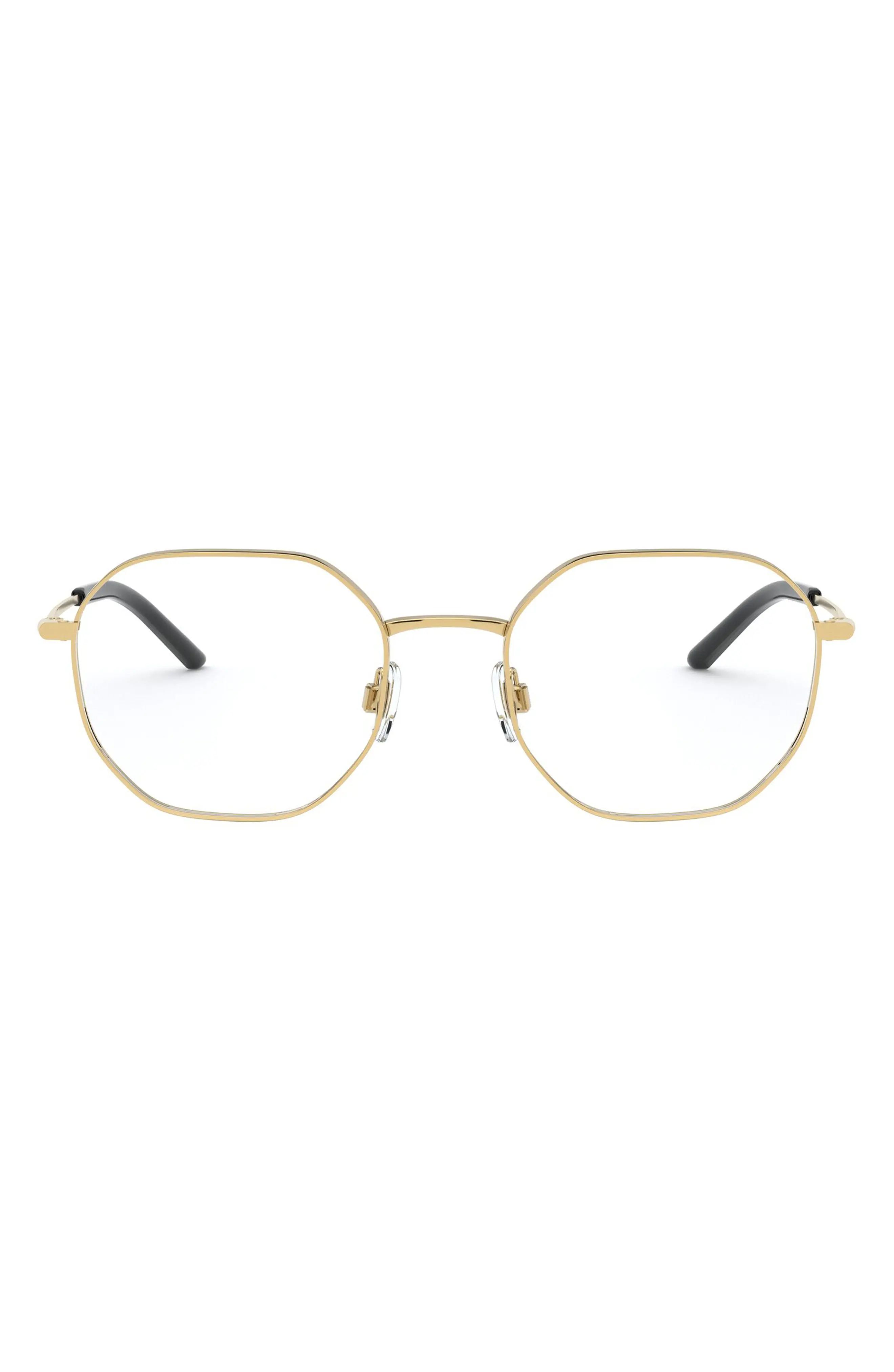 Men's Dolce & gabbana 53mm Square Optical Eyeglasses - Gold | Nordstrom