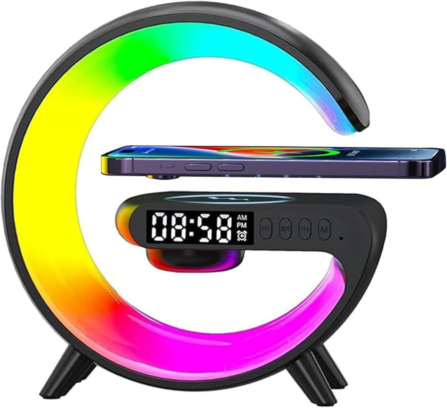 Mini Wireless Speaker with Bluetooth Lamp, Atmosphere Lamp, Wireless Charging, Alarm Clock,Smart ... | Amazon (US)