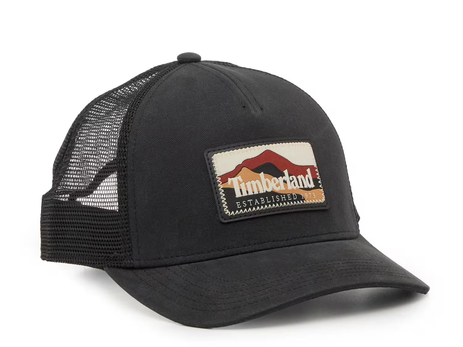 Timberland Mountain Patch Trucker Baseball Cap | Men's | Black | Size One Size | Hats | DSW