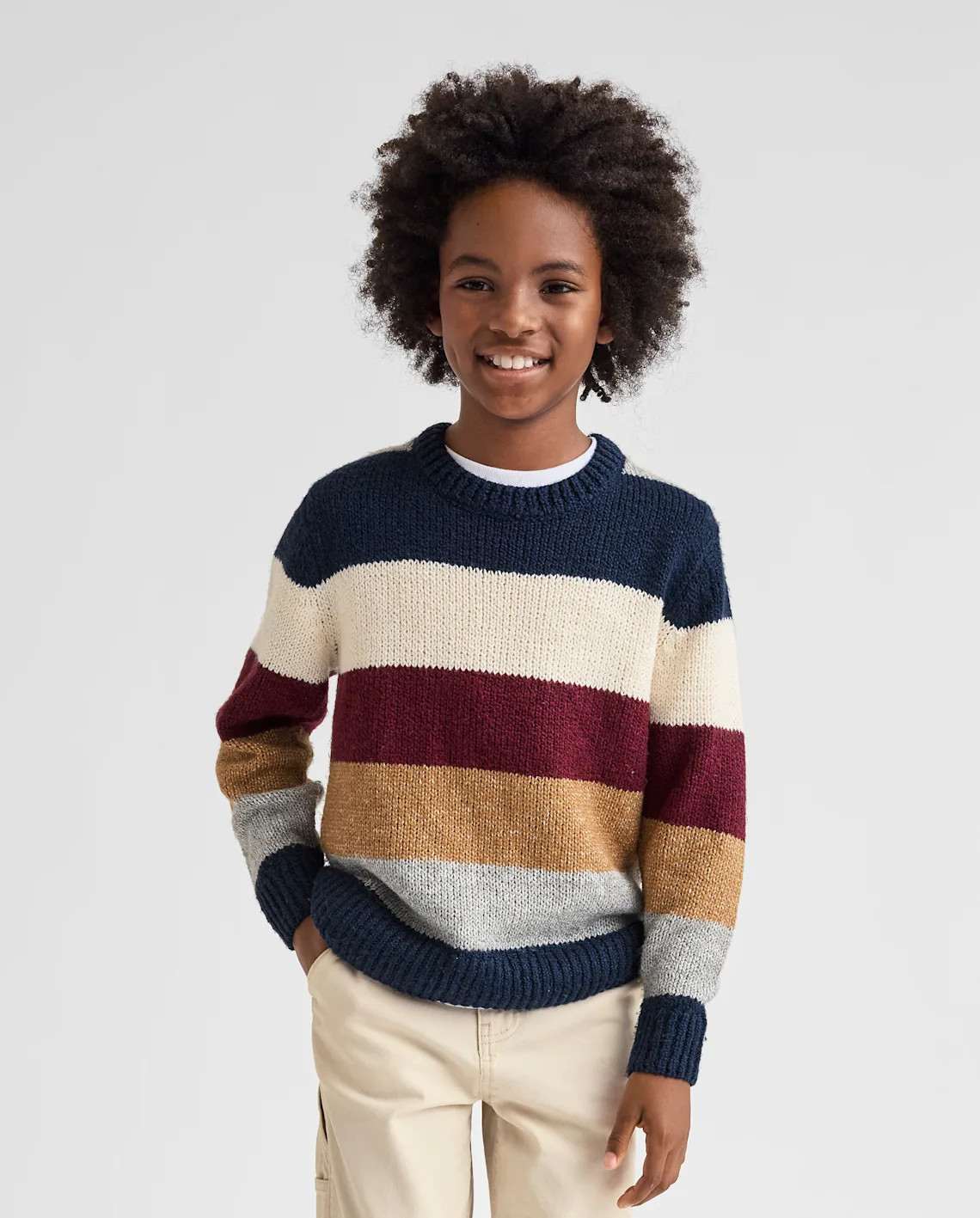 Boys Colorblock Sweater - cream | The Children's Place