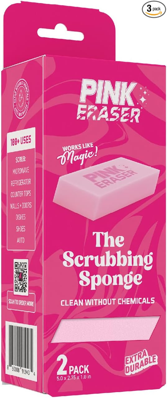 Pink Formula Pink Eraser – The Ultimate Scrubbing Sponge, Extra Durable, 2-Pack | Amazon (US)