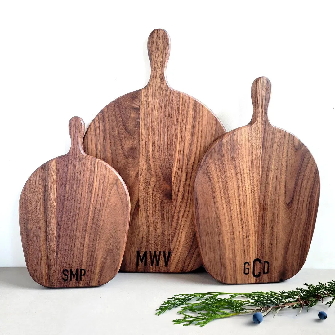 Black Walnut Charcuterie Board With Handle, Custom Engraved Board, Personalized Gift | New Style ... | Etsy (US)