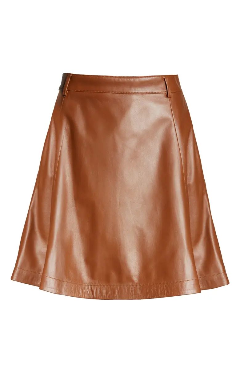 Polo Ralph Lauren Bell Lambskin Leather A-Line Skirt | Nordstrom | Nordstrom