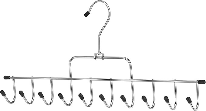 Whitmor 10 Hook Accessory Hanger, Chrome & Black | Amazon (US)