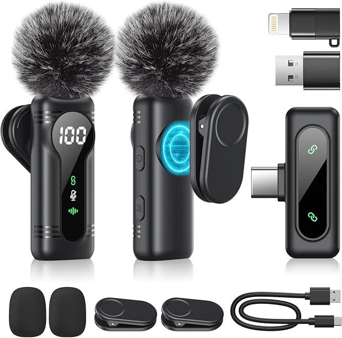 Wireless Lavalier Microphone Dual Set – Plug & Play Clip-on Mic with Auto Pairing, Magnetic Mou... | Amazon (CA)