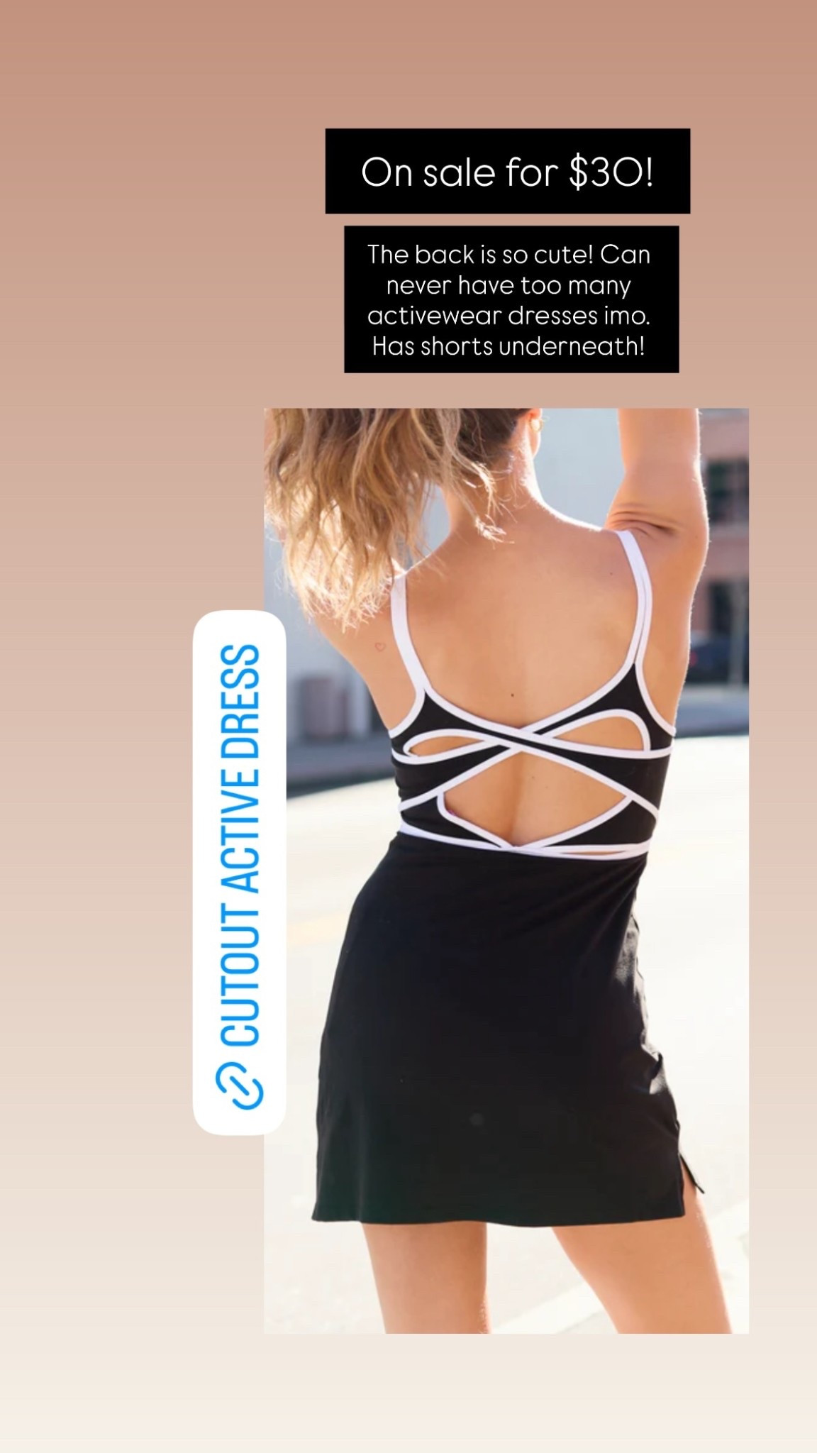 On sale for $30! The back is so cute! Can never have too many activewear dresses imo. Has shorts underneath!

#LTKActive #LTKootd #LTKSaleAlert
