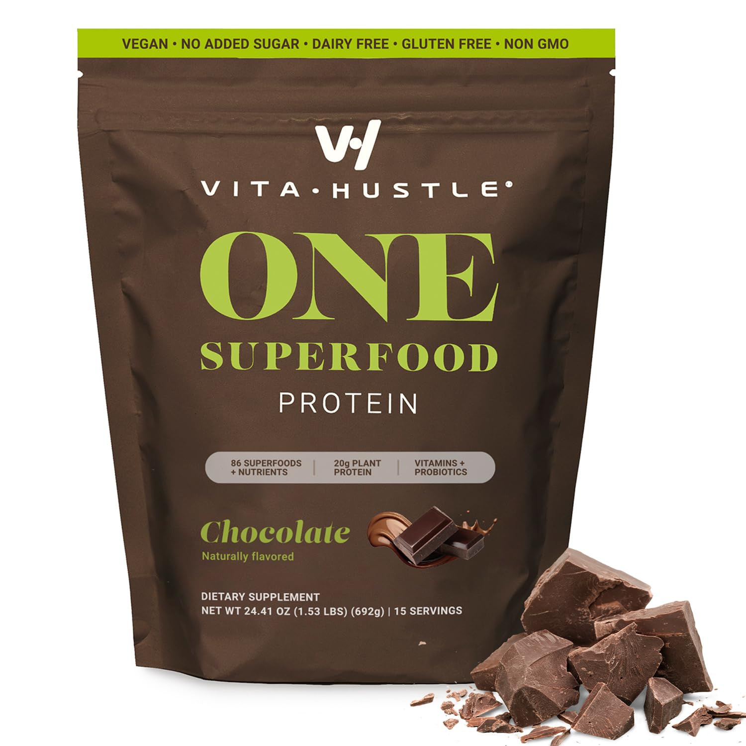 VitaHustle ONE Meal Replacement Shake - Plant Based Protein Powder by Kevin Hart - Vegan, Meal Re... | Amazon (US)
