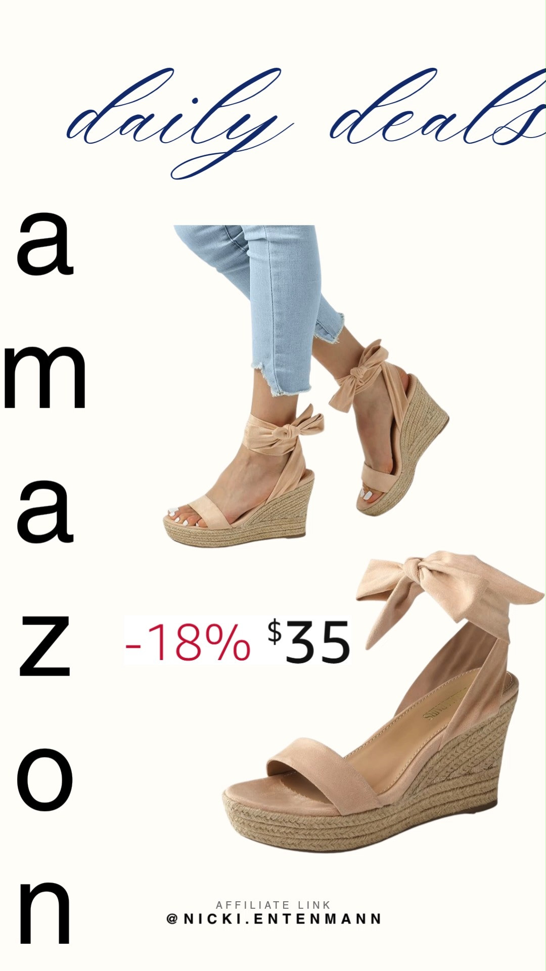 Step into chic comfort with these open toe espadrille wedges. The lace up ankle straps and platform design bring playful elegance to every outfit, perfect for sunny days. 👡🌸☀️  

#espadrilles #wedges #sandals #summerstyle #fashion #style #womenswear #ootd #trend #shoes #footwear 

 #LTKootd #LTKvlog #LTKBeauty