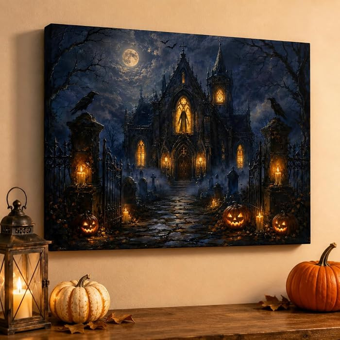 Artiluxy Halloween LED Canvas Wall Art, 16 x 20 Inch | Amazon (US)