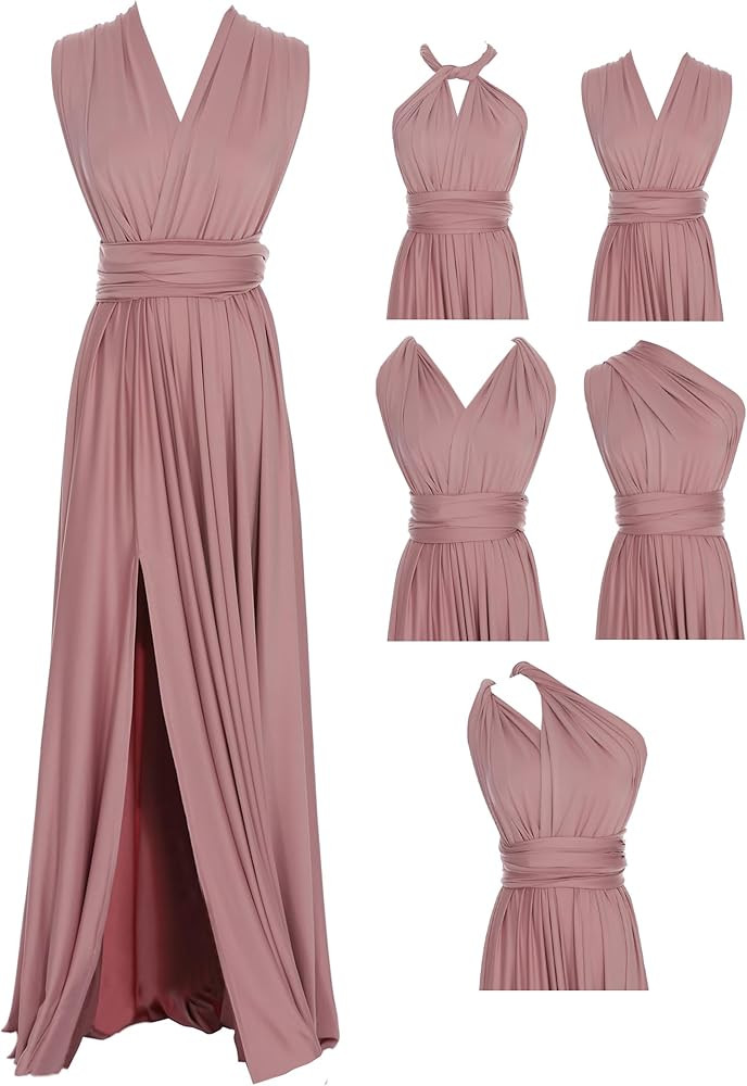 Edaydress Full Length one Dress with Over 100 Styles Multi Ways wrap Convertible Infinity Nude Pi... | Amazon (CA)