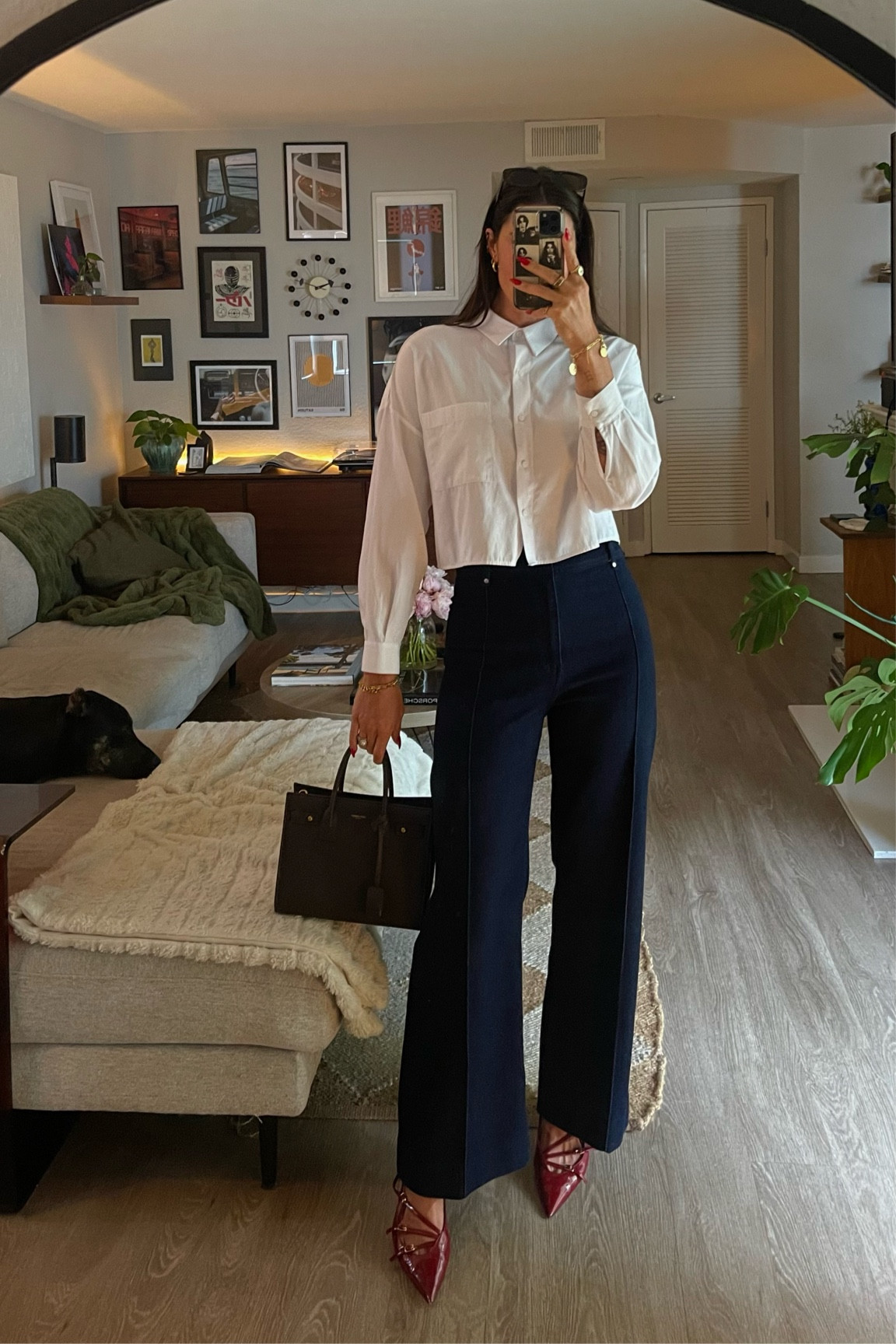 Pants are Zara, bag is YSL 