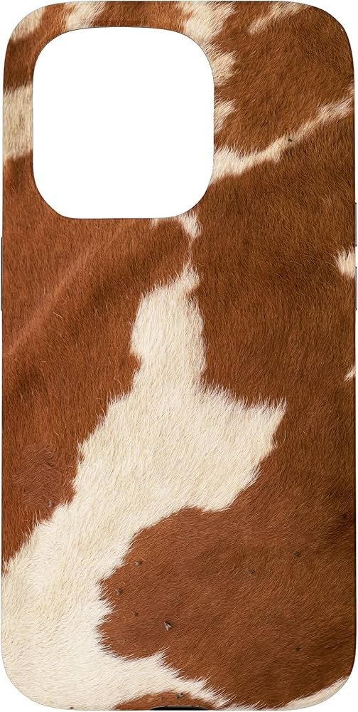 iPhone 15 Pro Cow Print Cowhide Skin - Cool Moo Farm Animal Lovers Gift Case | Amazon (US)