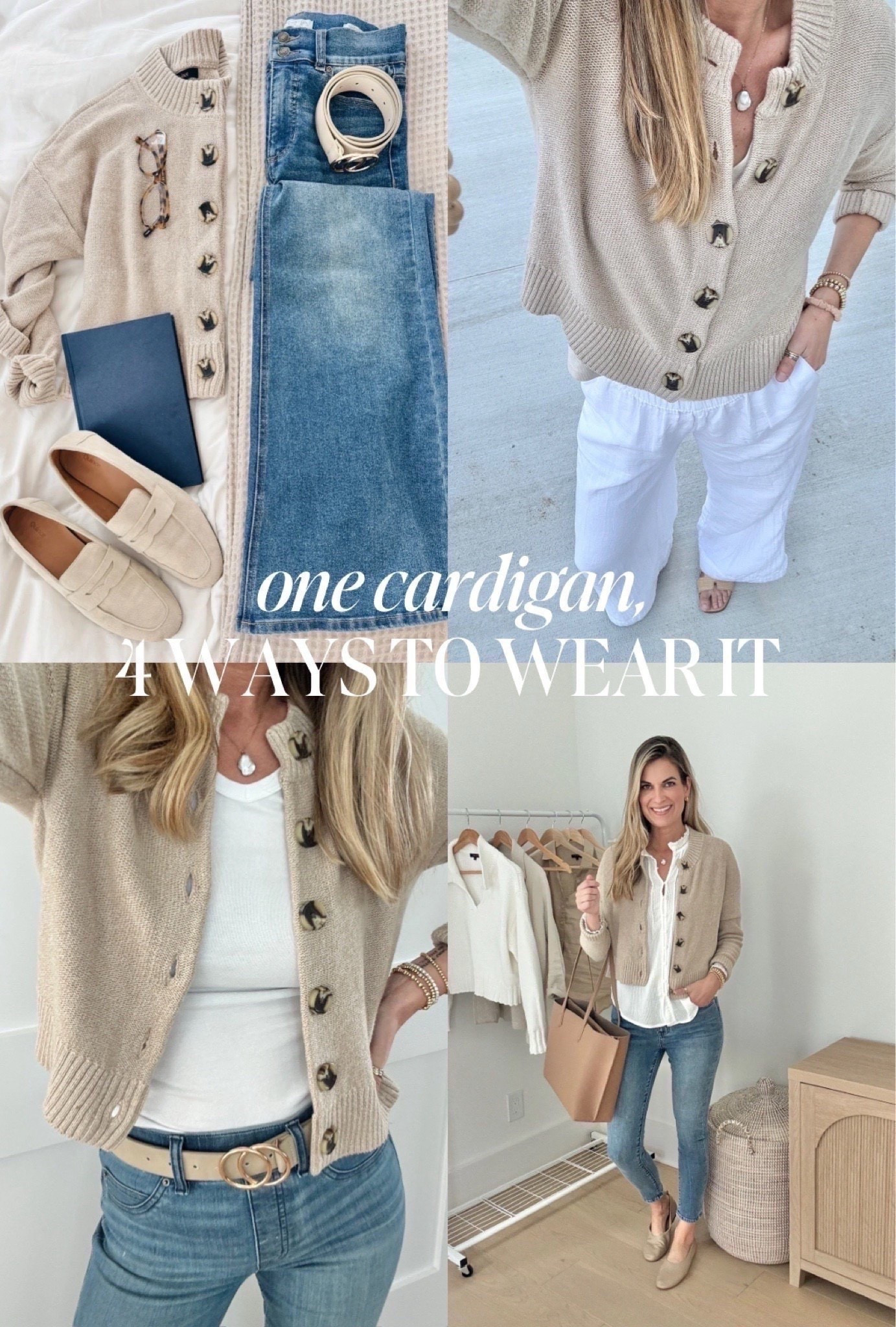 4 ways to style this organic cotton sweater cardigan that I love! I have size xs.

#LTKTall #LTKOver40 #LTKootd