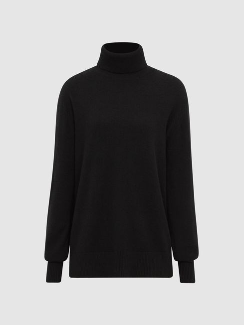 Reiss Black Chloe Cashmere Roll Neck Jumper | Reiss US