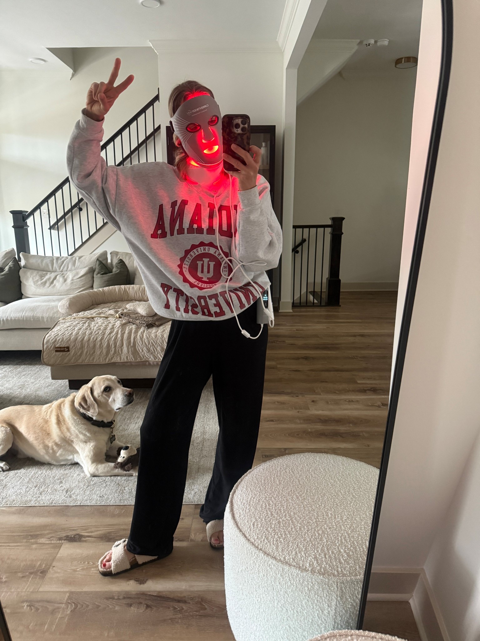 Wearing small lounge pants, small sweatshirt, sandals tts 

Mask Code: LINDSEY10

#LTKOver40 #LTKmorningroutine #LTKselfcare