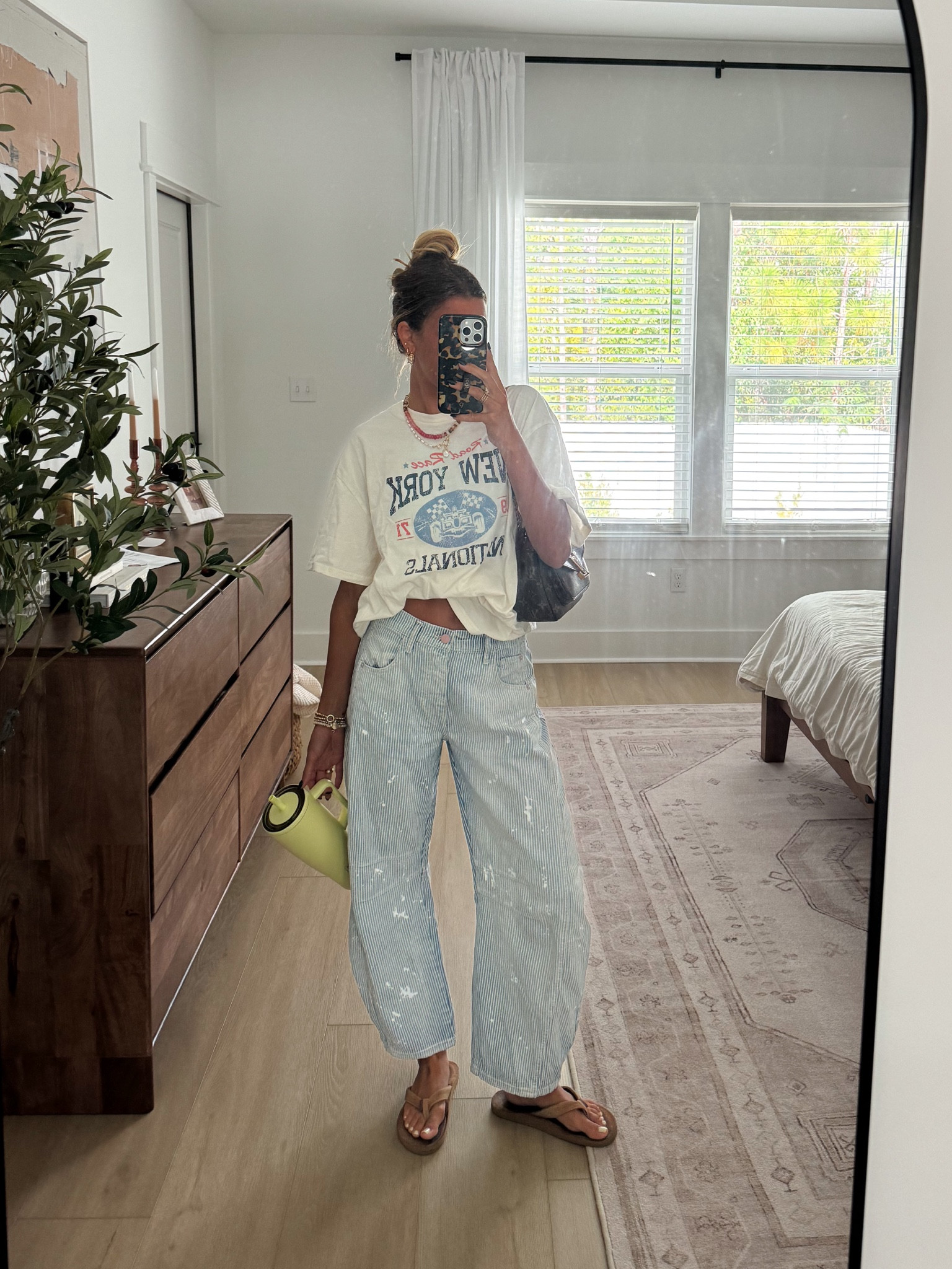 casual outfit inspo🤍 weekend ootd, fall transition look, my favorite barrel jeans (size down they run big) I’m wearing size 24, tshirt: M/L 

#LTKFallSale #LTKStyleTip #LTKBacktoSchool