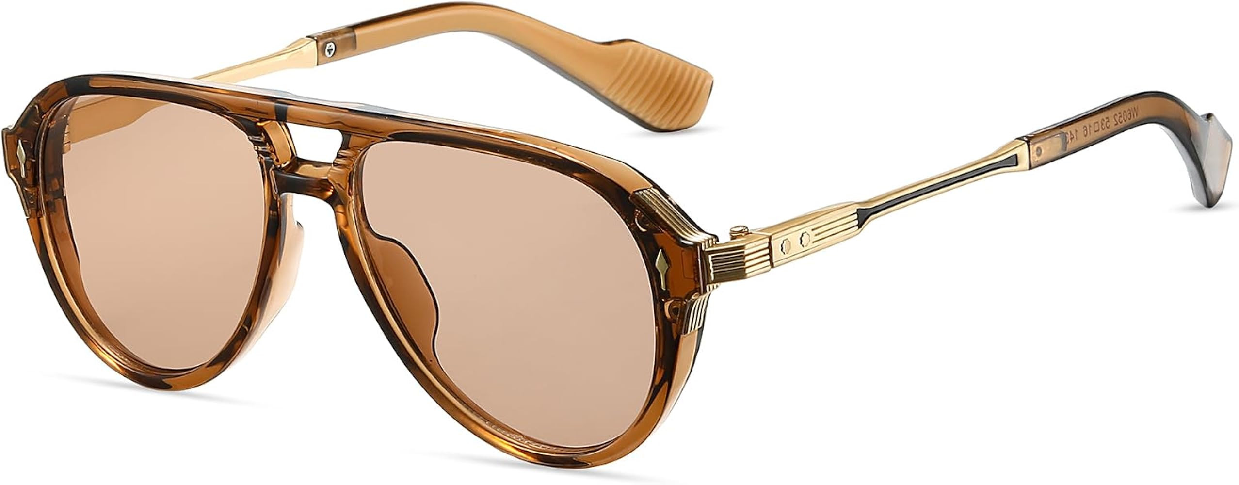 Vintage Retro 70s Sunglasses for Women Men, Fashion Disco Glasses, Double Bridge Aviators | Amazon (US)