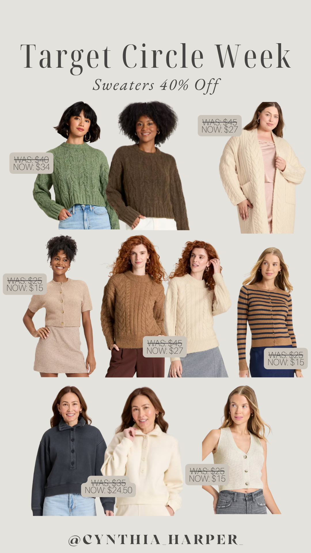 Sweater weather is here and Target is making it even better — 40% off all sweaters for the Deal of The Day today! 

From chunky knits to cozy cardigans and elevated basics, these are my top picks to stay warm + stylish this fall 🍂 

Linked them all for you to shop before the end of the day! 

#TargetStyle #TargetFinds #TargetCircleWeek #FallFashion #SweaterWeather #TargetSale #LTKFallStyle 

 