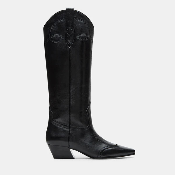 DOLLIE BLACK LEATHER | Steve Madden (Canada)