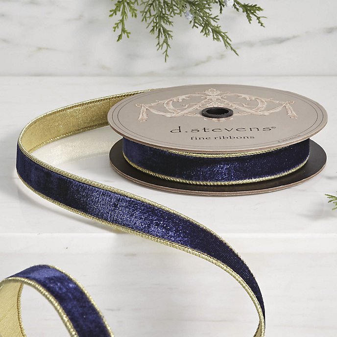 Lush Velvet Ribbon With Light Gold Back | Frontgate