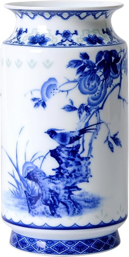 Blue and White Vintage Vase Chinoiserie Farmhouse Decorative Vases Flower Terracotta pots for Tab... | Amazon (US)