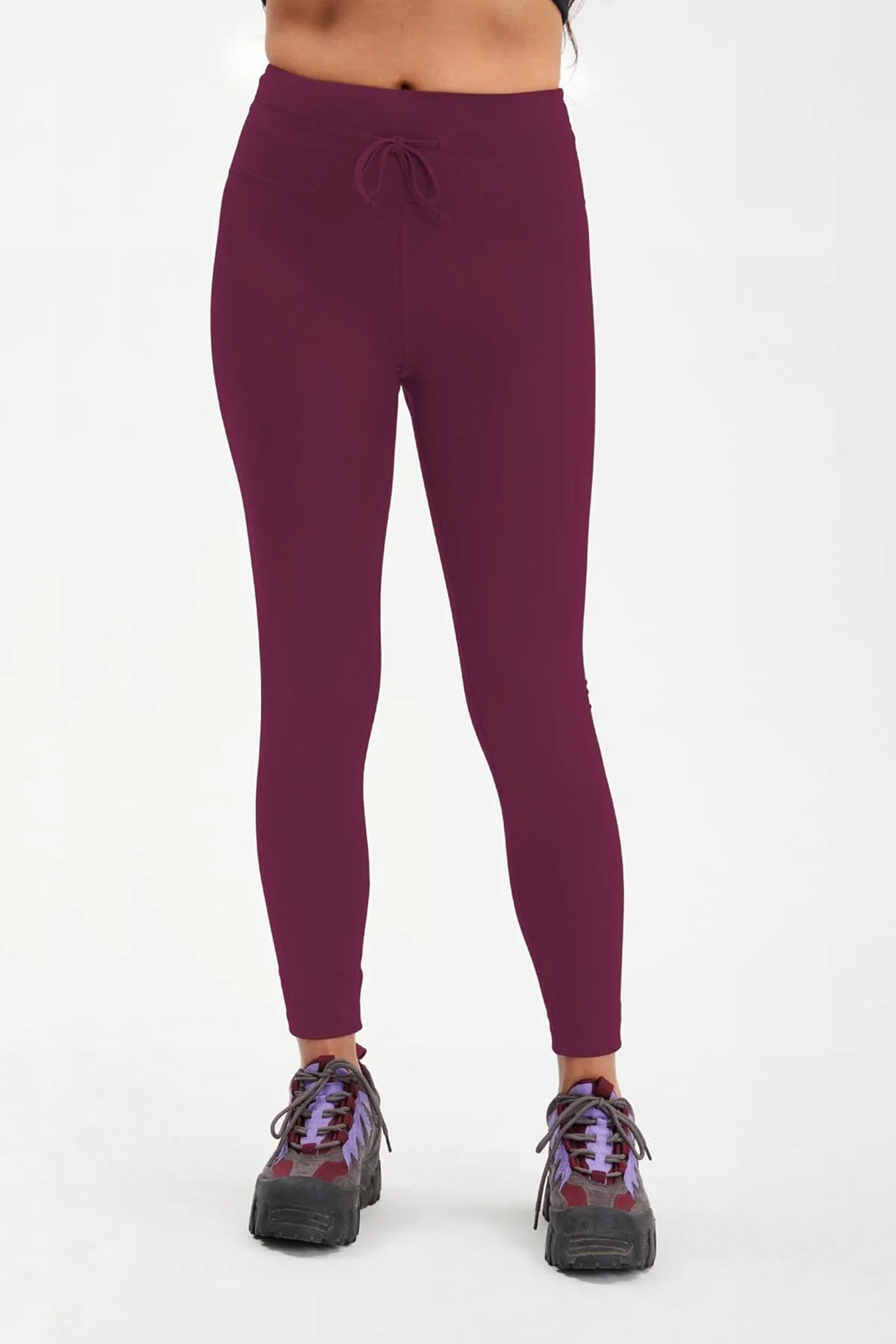 Plum Compressive Drawstring Legging | Girlfriend Collective