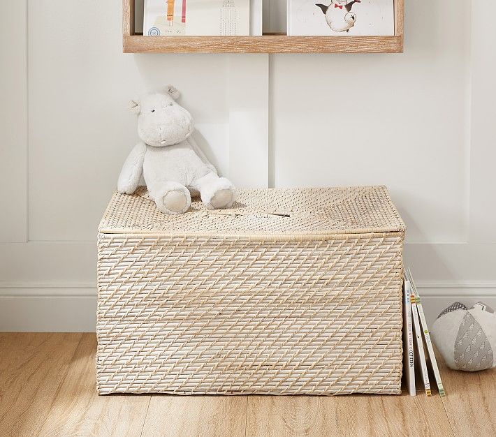 Quinn White Washed Toy Chest | Pottery Barn Kids