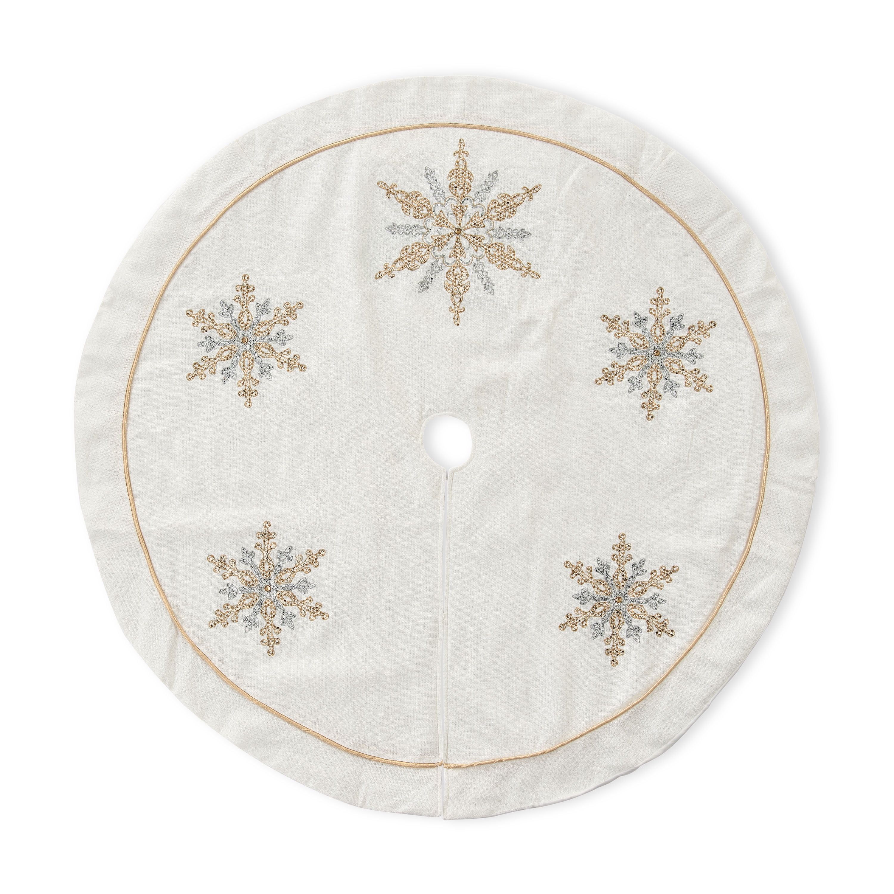 Holiday Time 48inch White Sequins Snowflake Christmas Tree Skirt - Walmart.com | Walmart (US)