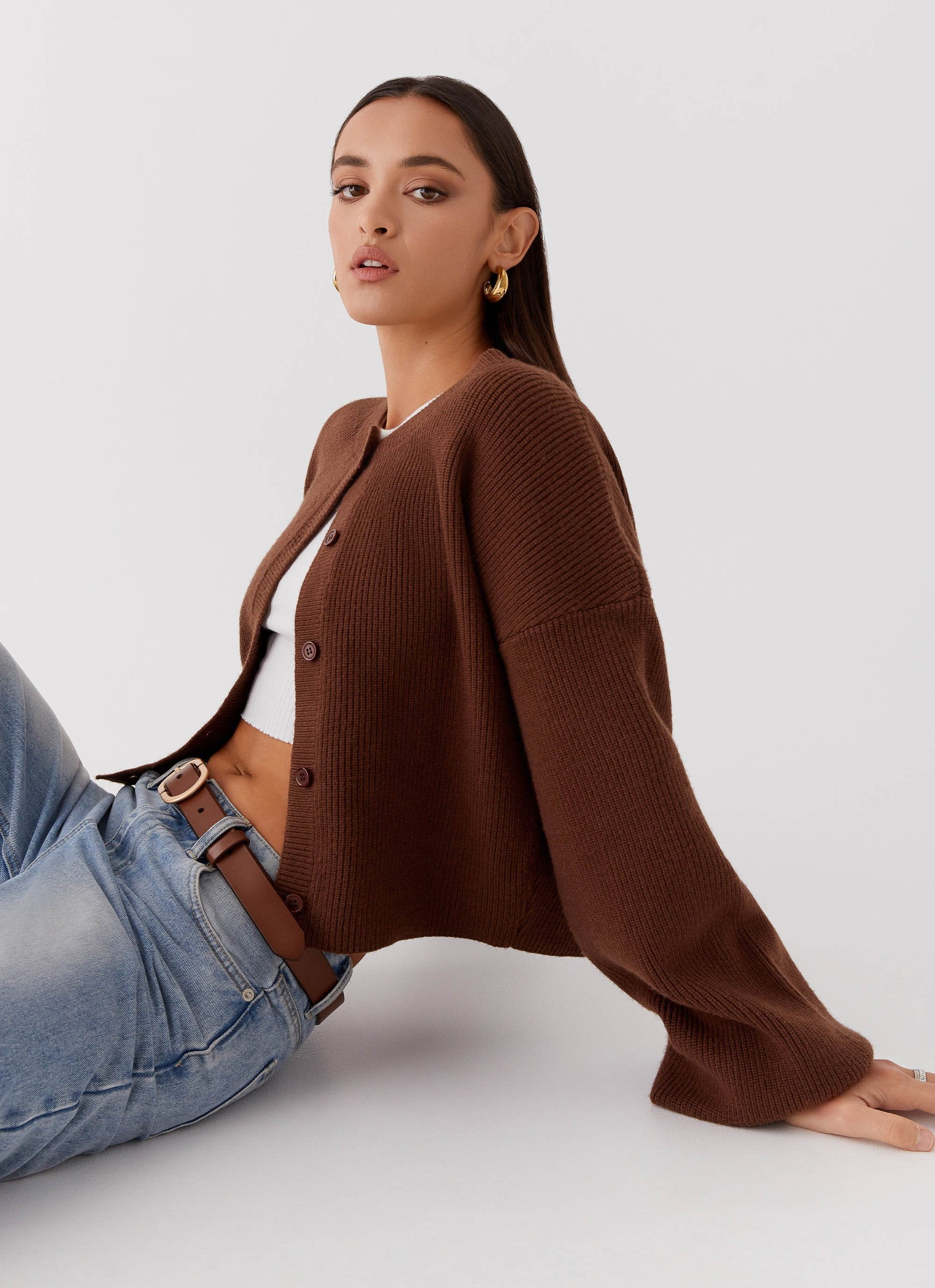 Daphne Knit Cardigan - Chocolate | Peppermayo (Global)