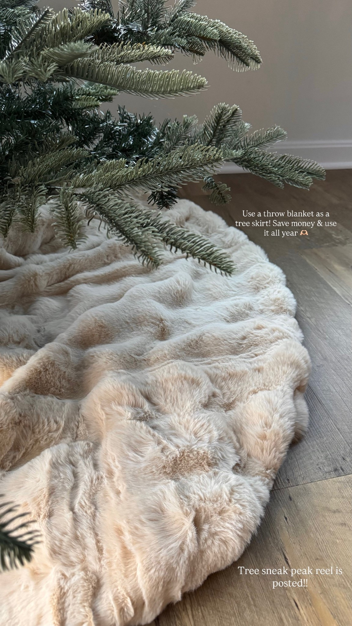 Use a throw blanket as a tree skirt! Save money & use it all year!

#LTKHome #LTKSeasonal #LTKFindsUnder50