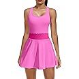 ATTRACO Women's 2 Piece Tennis Dress with Built-in Shorts Scalloped Golf Dress Racerback Athletic... | Amazon (US)