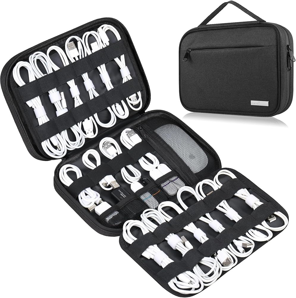 Lacdo Cord Organizer Travel, Cable Organizer Bag Case, Portable Electronics Organizer Travel Case... | Amazon (US)