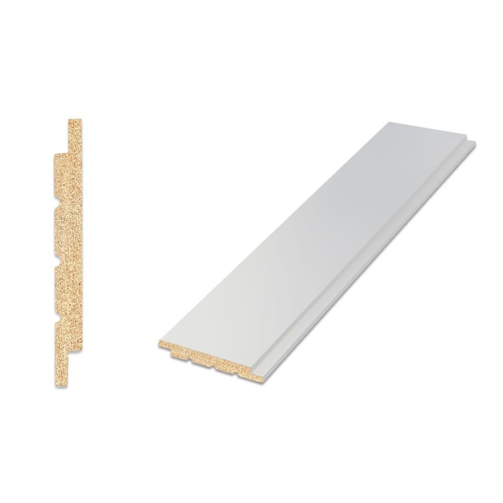 9/16 in. x 5-1/4 in. x 8 ft. Radiata MDF Nickel Gap Shiplap Primed Board | The Home Depot