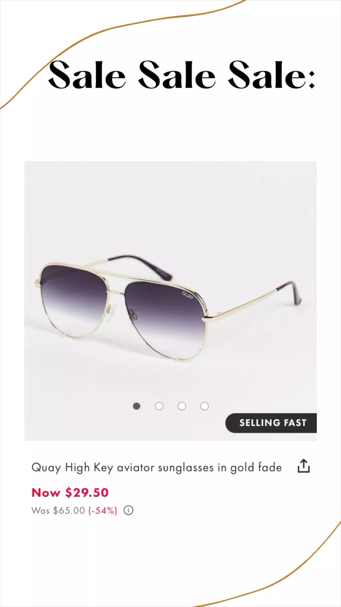 Quay High Key Aviator Sunglasses